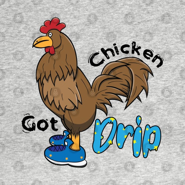 Chicken With Shoes Brown Blue DRIP MEME by Dad n Son Designs